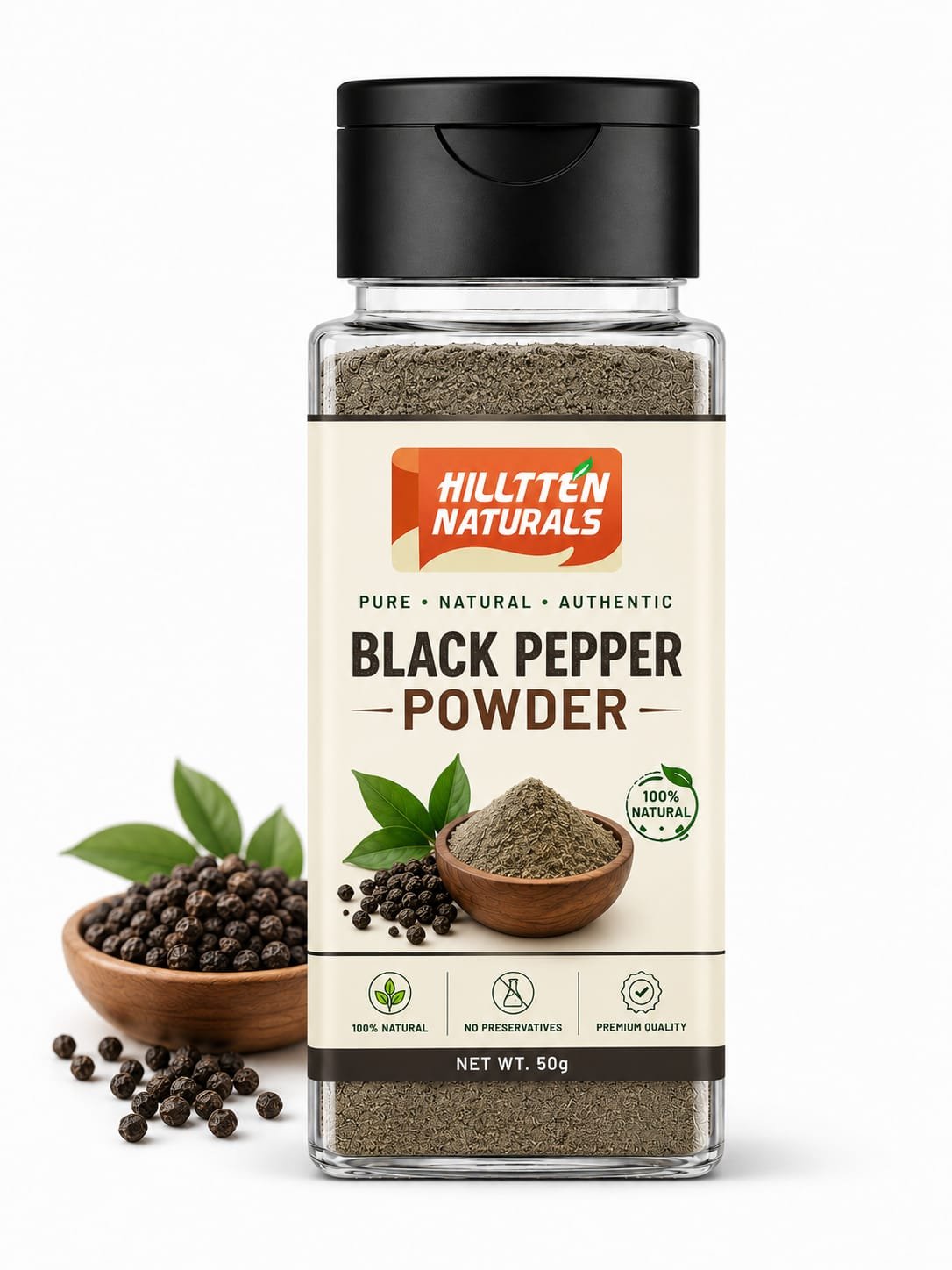 Hilltten Naturals Black Pepper Powder 50g