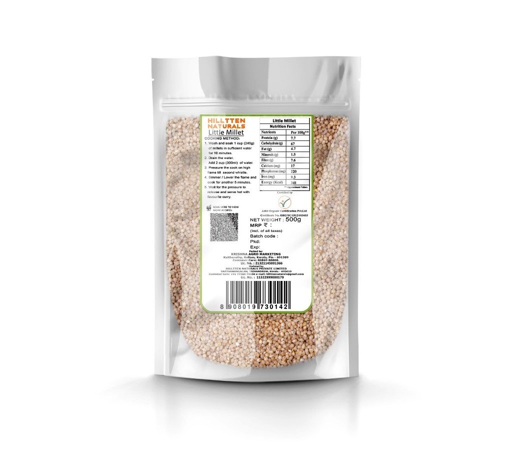 Hilltten Naturals Little Millet | Chama rice (Unpolished) 500G - Image 2