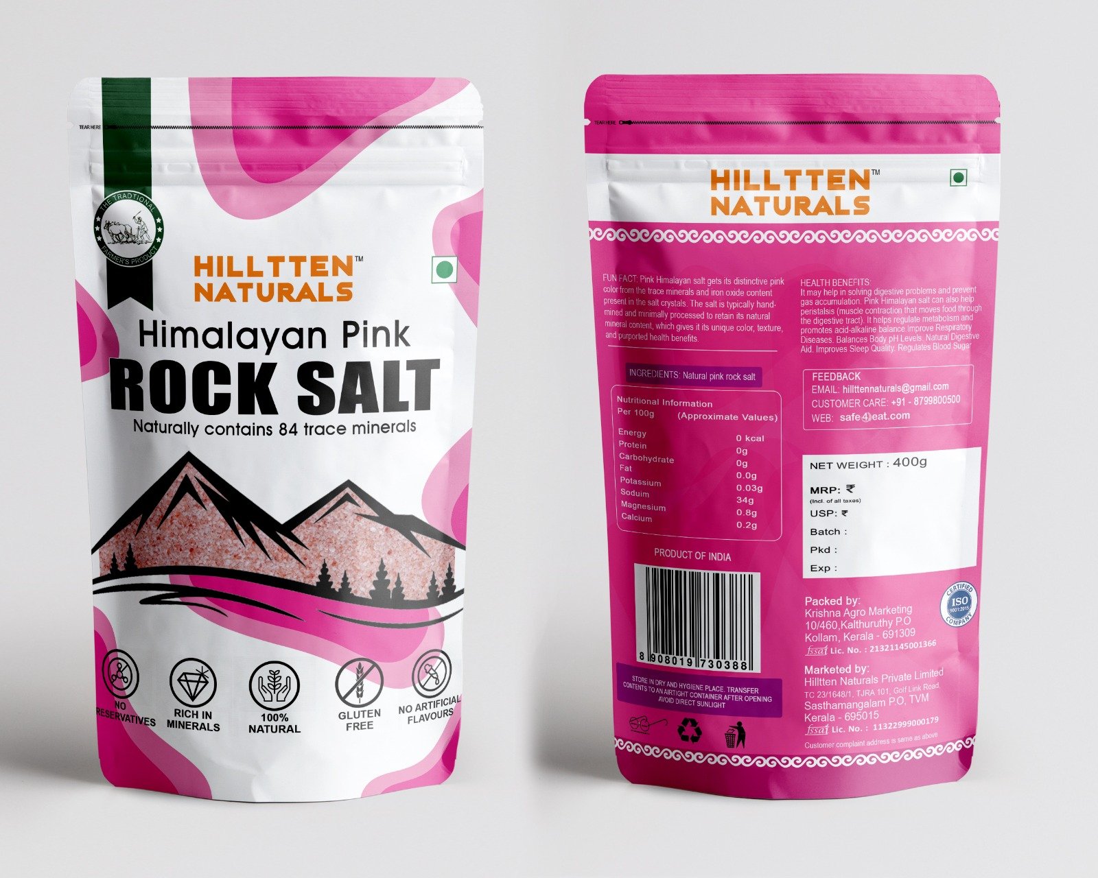 HILLTTEN NATURAL | HIMALAYAN ROCK PINK SALT (CRYSTAL) 400G - Image 3