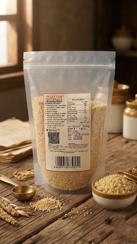 Hilltten Naturals BrownTop Millet 500g - Image 2
